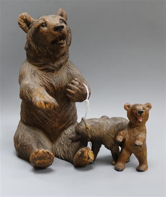 A quantity of Black Forest bear carvings